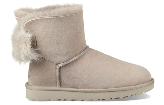 (WMNS) UGG Fluff Bow Mini Fleece Lined light grey 1094967-WILL