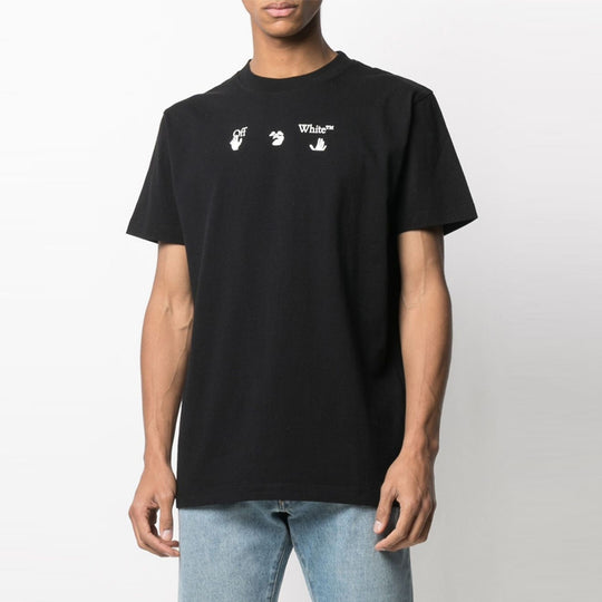 Off-White Men's SS21 Peace Worldwide Cotton Black OMAA027R21JER0091055 ...