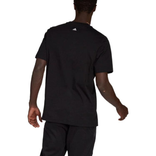 Men's adidas Geometry Logo Printing Round Neck Pullover Short Sleeve J ...