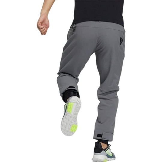 Men's adidas Solid Color Logo Printing Elastic Waistband Sports Pants/Trousers/Joggers Gray H13844