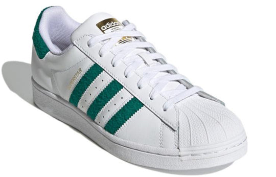 Adidas superstar clearance green stripes