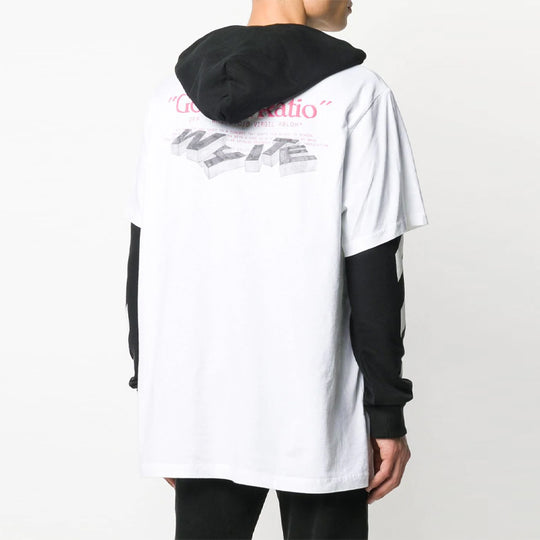 Men's OFF-WHITE Arm Printing Loose Fit White OMAB033R201850120188-KICKS ...