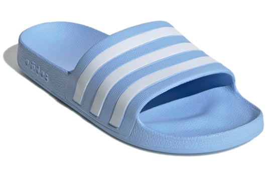 WMNS adidas Adilette Aqua Slides Blue White EE7346 KICKS CREW