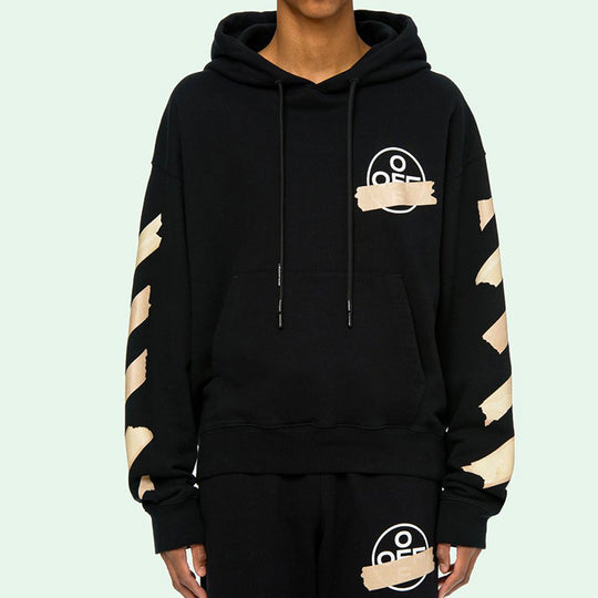 Off-White Tape Arrows Over Hoodie 'Black/Beige' OMBB037R20E300021048