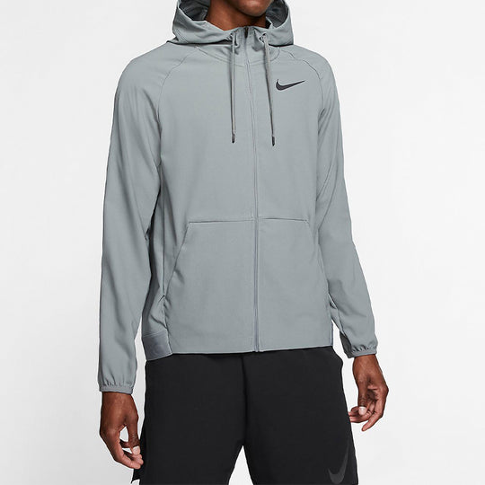 Nike Flex Dri-Fit Full Open Exercise Hoodie Jacket Men's Smoky Grey CK ...