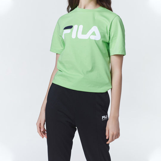 FILA logo Athleisure Casual Sports Short Sleeve Unisex Green FS2RSC2001XGL T-shirts - KICKSCREW