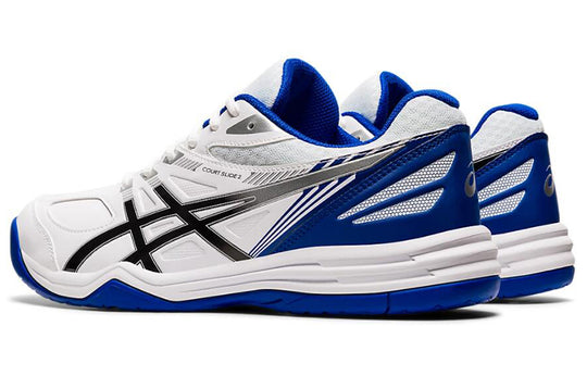 Asics Court Slide 2 Running Shoes White/Blue/Black 1041A194-101 Marathon Running Shoes/Sneakers - KICKSCREW