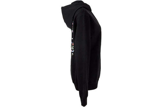 (WMNS) Off-White Flower Embroidered Arrow Hoodie Black OWBB035R21JER0031084