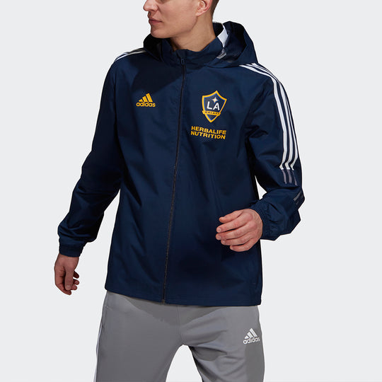 adidas Lag Aw Jkt Football Hooded Jacket For Men Navy GK9766