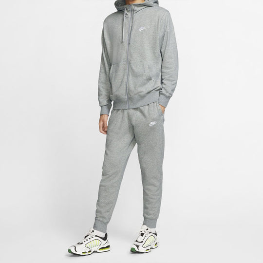 Men's Nike Basic Chest logo Hooded Zipper Gray BV2649-063 - KICKS CREW