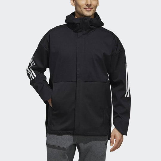 adidas Rain Jkt Windproof Sports Hooded Jacket Black ED1905 - KICKS CREW