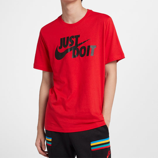 Men's Nike Sportswear JDI Large Logo Short Sleeve Large Red T-Shirt AR ...