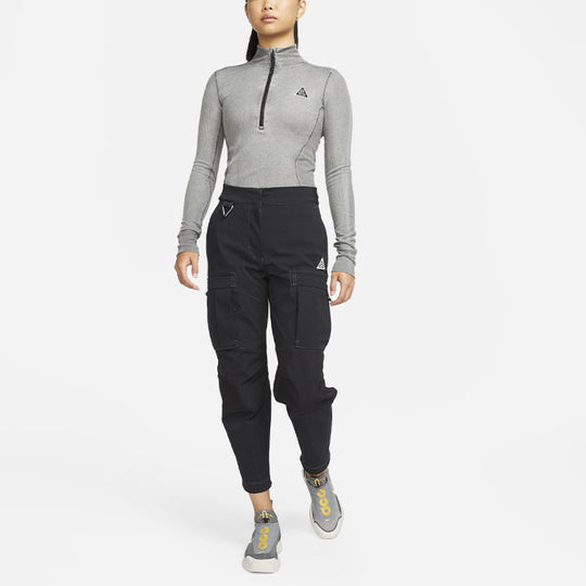 (WMNS) Nike Acg Steeple Rock Half Zipper Slim Fit Long Sleeves Gray T-Shirt  DH3096-010