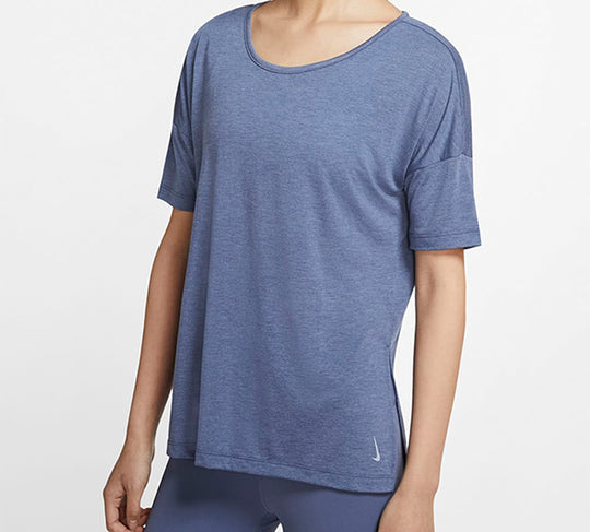 (WMNS) Nike YOGA Gym Short Sleeve Blue CJ9327-491