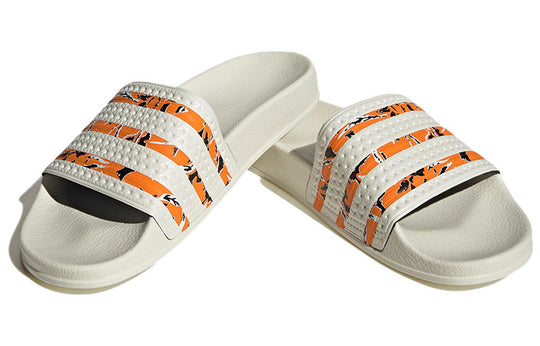 adidas Originals Adilette Slides 'Off White Bright Orange' IE7744