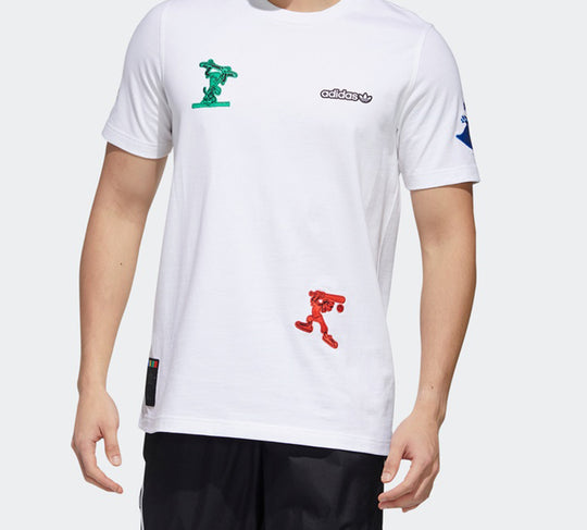 adidas x Disney Goofy T2 Crossover Sports Pattern Short Sleeve White GP6478