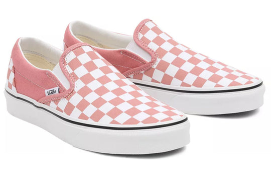 VANS Old Skool Shoes Women 6.5 Pink White Checkerboard Slip On Skateboard  Skater