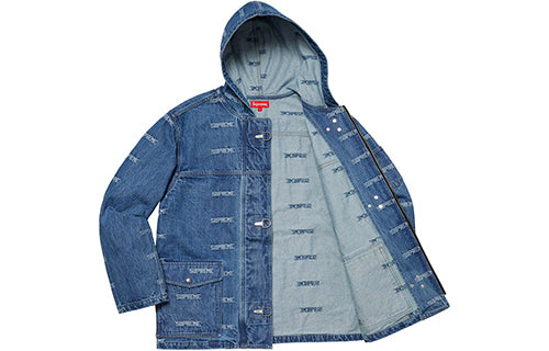 Supreme SS19 Logo Denim Turnout Jacket Denim Logo SUP-SS19-653