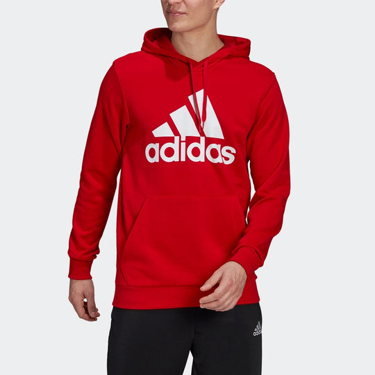 adidas M Bl Ft Hd logo Printing Drawstring Sports Pullover Red GV0249 ...