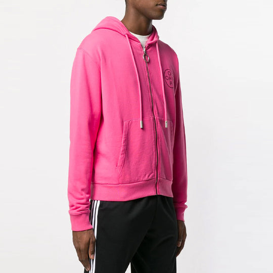 OFF-WHITE SS19 Logo Hooded Jacket Men Pink OMBE001R190030102828 Hoodie - KICKSCREW