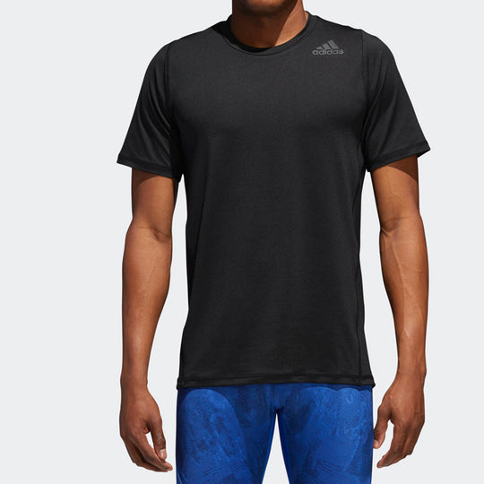 adidas Solid Color Sports Short Sleeve Black CW1959