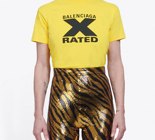 Balenciaga X-Rated Small Slim Fit Short Sleeve Yellow 