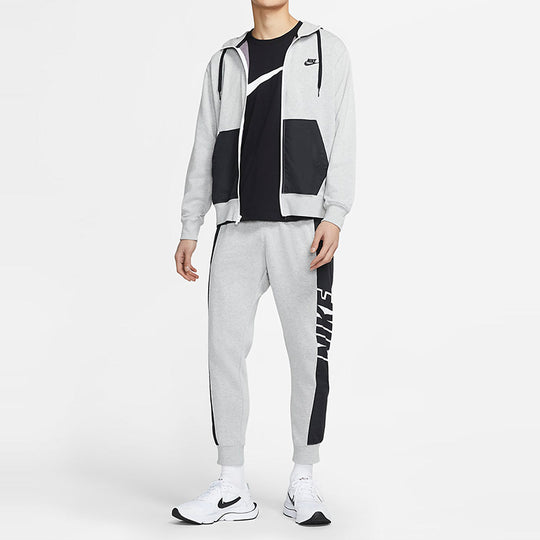 Nike Sportswear Contrasting Colors Printing Logo Sports Long Pants Gra ...