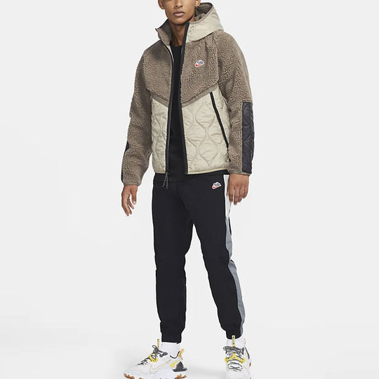 Nike Sportswear Hooded Fleece Jacket Men Brown Camel CU4447-040 - KICKS CREW