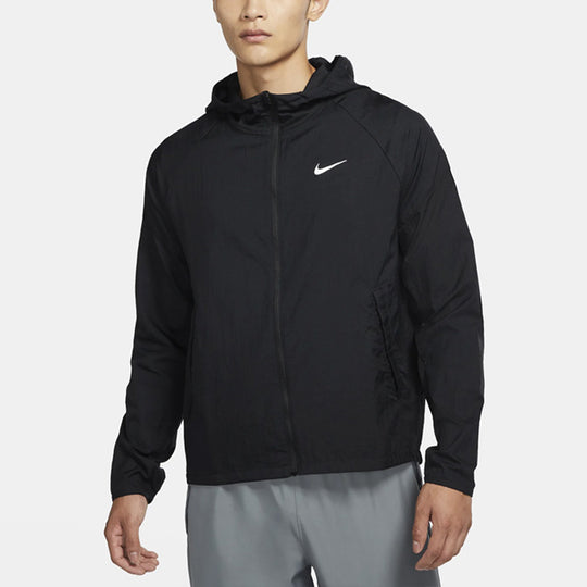 Men's Nike Small Logo Solid Color Hooded Track Jacket Black CU5358-010 ...