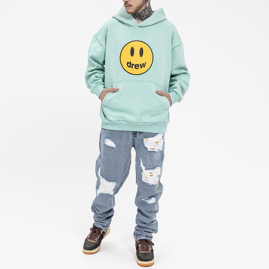 Drew House Mascot Smiling Face hooded Fleece Lined Unisex Mint Green  DR-SS20-004