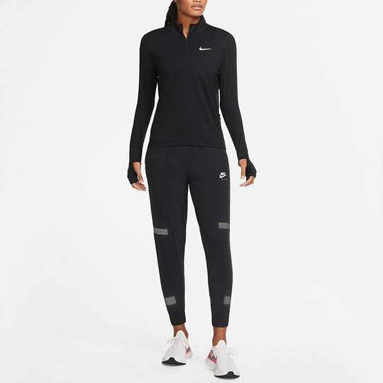 (WMNS) Nike Element Half Zipper Casual Sports Running Black Gym Clothe ...