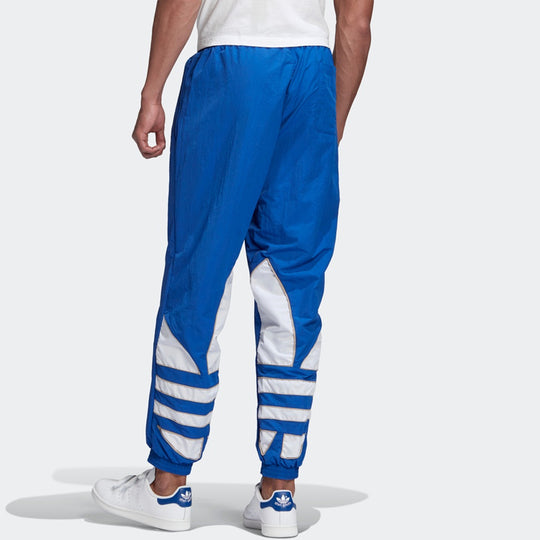 Men's adidas originals Colorblock Large Logo Loose Bundle Feet Sports Pants/Trousers/Joggers Royal Blue GE0817