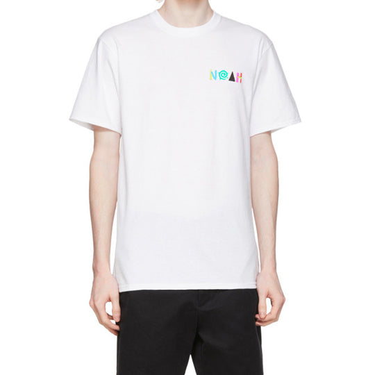 NOAH NYC More Core Tee Multicolor Logo Printing Short Sleeve Unisex White  T7SS20WHT