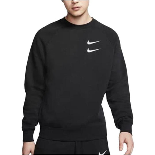 Nike double best sale swoosh hoodie grey