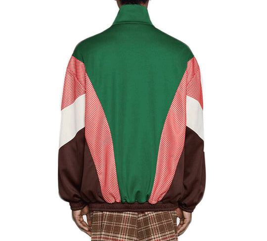 GUCCI Patchwork Sportswear Jacket For Men Green Brown White 587372-XJBOJ-3103 Jacket - KICKSCREW