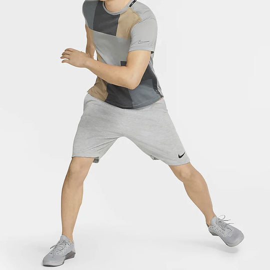 Nike Training Top Multicolor Splicing Breathable Sports Short Sleeve Gray CJ4743-077