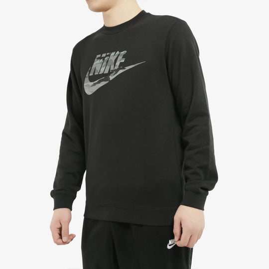 Nike camouflage front logo long sleeves sweatshirt 'Black' CU4526-010 ...