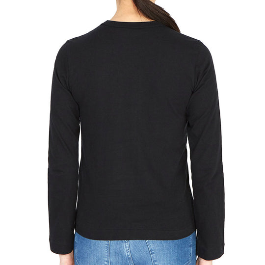 (WMNS) COMME des GARCONS PLAY Logo Long Sleeves Tee 'Black' AZ-T117-05 ...