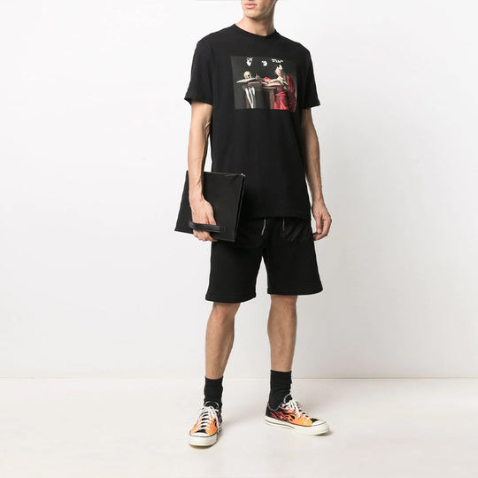 OFF-WHITE Short Sleeve Mens Arrows Sketch Logo OMAA027R21JER0041025 ...