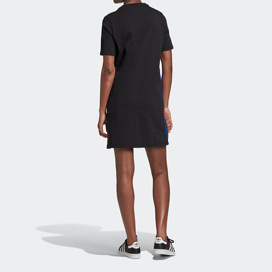 (WMNS) adidas originals TEE DRESS Multi-Color Round Neck Black GD2233