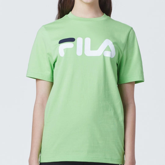 FILA logo Athleisure Casual Sports Short Sleeve Unisex Green FS2RSC2001XGL T-shirts - KICKSCREW