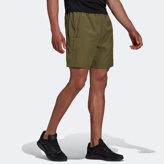 Adidas Men’s Run Shorts 7  HC6856 WV Sports Zipper pockets Shorts Focus  Olive