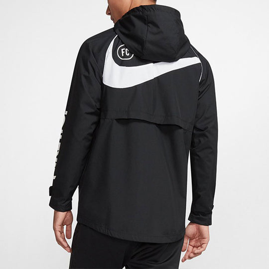 Men's Nike Logo Printing Hooded Jacket Black AR8553-010 - KICKS CREW