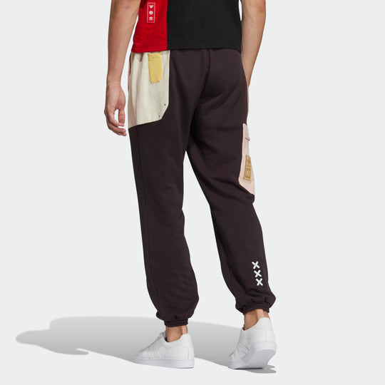 adidas originals Series Contrast Color Stitching Drawstring Sports Pants/Trousers/Joggers Brown HC0344