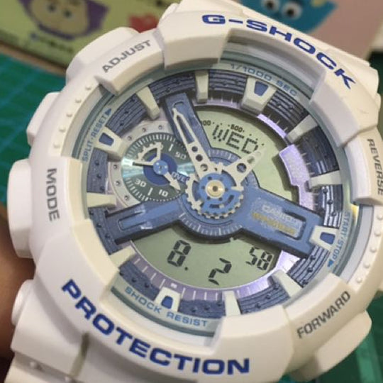 CASIO G-Shock Analog-Digital 'White Blue' GA-110WB-7A - KICKS CREW
