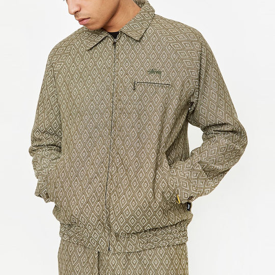 Stussy Bryan Diamond Rhombus Full Print Pattern Unisex Khaki