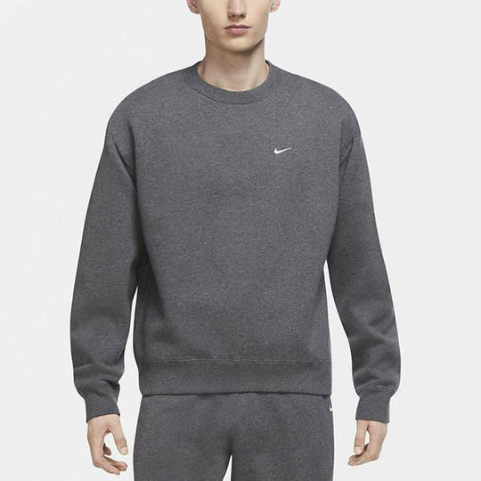 Men's Nike Solid Color Sports Round Neck Pullover Gray CZ5353-071