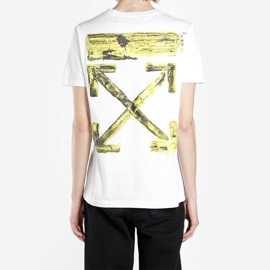 OFF-WHITE Back Painting Graffiti Arrow Printing Short Sleeve White OMA