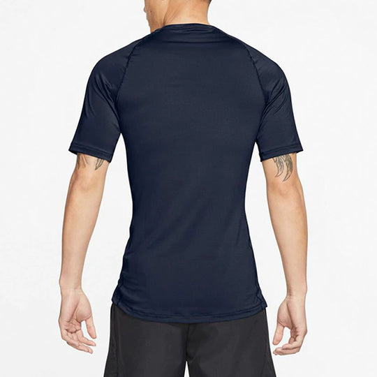 Nike Pro Casual Sports Training Tight Short Sleeve Navy Blue BV5632-45 ...