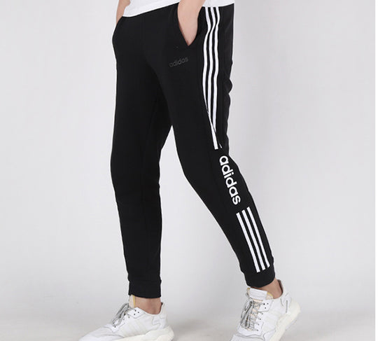 adidas neo Knit Drawstring Casual Sports Long Pants Black FP7487 ...